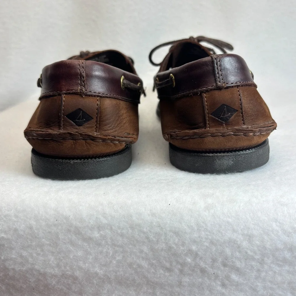 Sperry Top-Sider Boat Shoes Mens 13M Brown Leather Authentic Original Preppy
